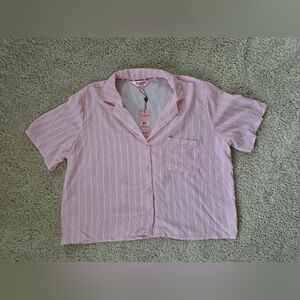 New Juicy Couture Womens M Pink Button Down Sleep Top